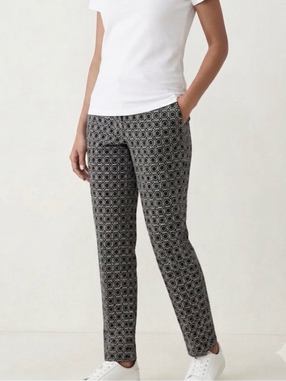 Coldwater Creek Geometric Boho Pants - Black & Cream 12P